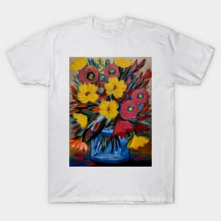 A beautiful bouquet flowers in a glass vase T-Shirt